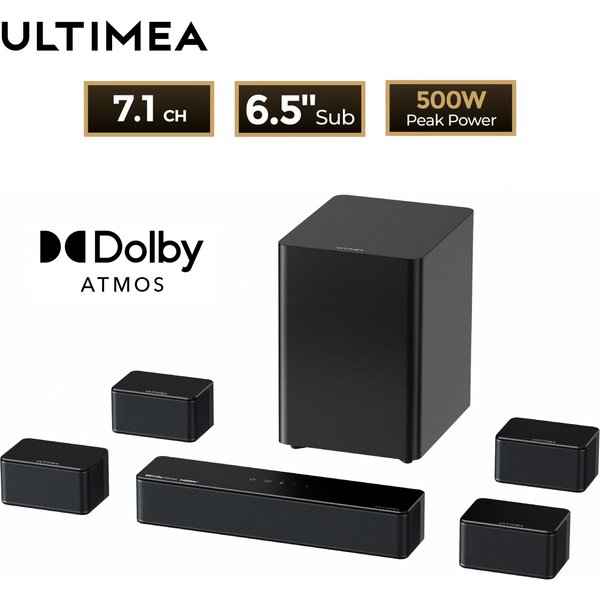 ULTIMEA 7.1 Surround-Sound-System Soundbar für TV mit Dolby Atmos & APP-Steuerung, Heimkino Bluetooth-Lautsprecher mit Subwoofer
