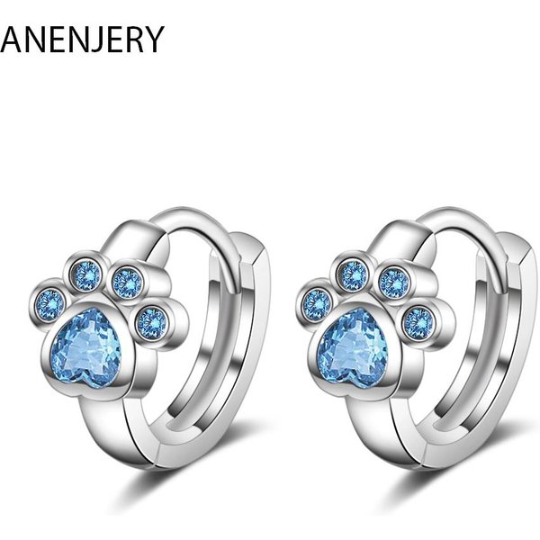 ANENJERY Simple délicat 925 en argent Sterling coeur forme pince boucles d'oreilles pour les femmes chaîne boucles d'oreilles oorbellen pendientes S-E1052