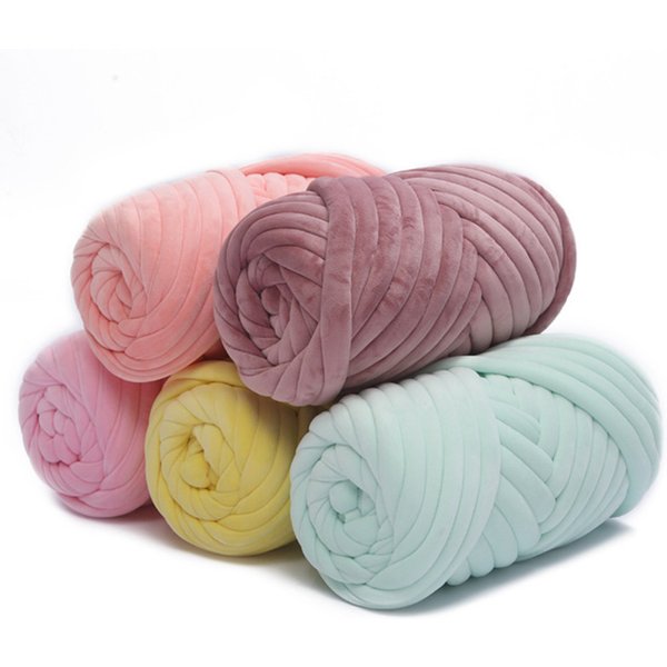 1 kg 1000 g Super-Samt-Chunky-Garn, dicker, sperriger Riesenfaden, weiße Tasche zum Handstricken, DIY-Arm, weicher, großer Deckenteppich, läda Saqua Diego Diego