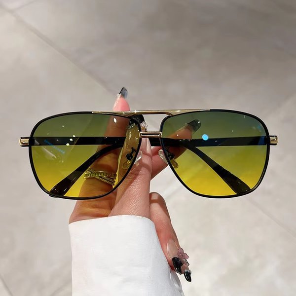 KAMMPT surdimensionné Vintage lunettes de soleil hommes femmes mode polarisées photochromiques nuances lunettes Double pont conduite lunettes de soleil