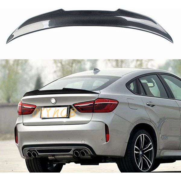 Pour BMW X6 F16 & X6M F86 PSM Style fibre de carbone aileron arrière aile de coffre 2014-2019 FRP noir brillant carbone forgé