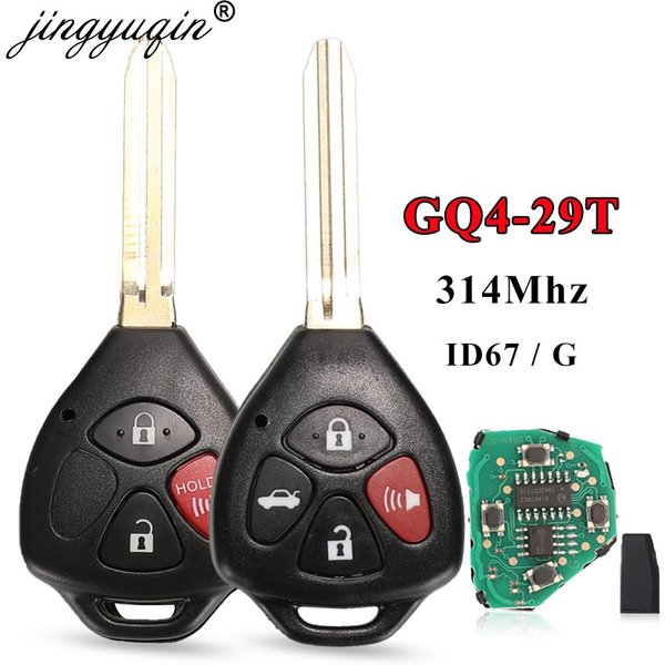 Jingyuqin GQ4-29T 314MHz ID67 clé pour Toyota USA Corolla Matrix 2008-2010 Pontiac Vibe télécommande voiture clé Fob 4 boutons