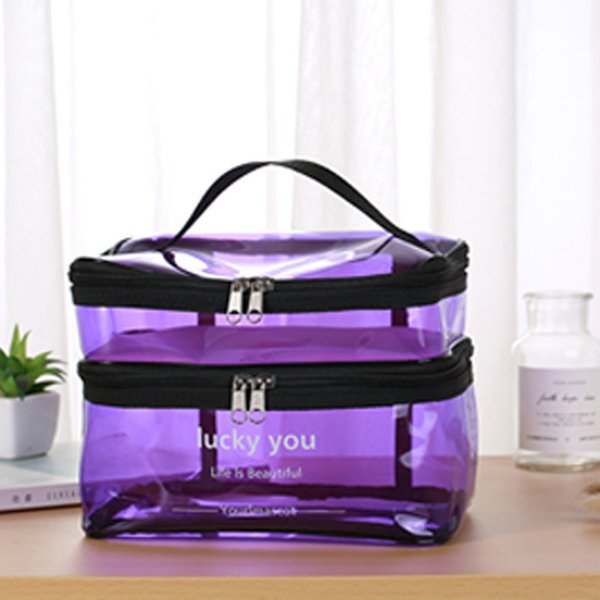 Doppelschichtige tragbare Kulturtasche für Damen mit großem Fassungsvermögen. Wasserdichte Kosmetiktasche, Reise-Aufbewahrungstasche