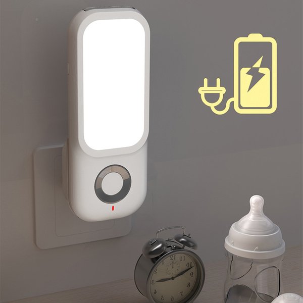 LED Induction veilleuse intelligente sans fil charge enfichable allée couloir nuit chambre veilleuse avec lampe de poche