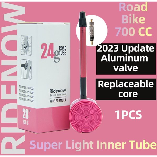 Ridenow 1Pcs 2025 Aluminum Valve Bike Inner Tube Super Light 700C Road Bicycle TPU Tire 65 85mm Length FV Super Light Tube