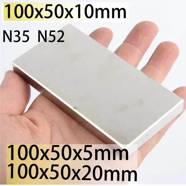 N52 100x50x5 100x50x10 100x50x20 N35 magnets generation motor electric spin square Office Whiteboard Science Diy Fridge Tool