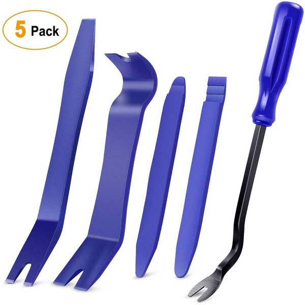 Kit d'outils de démontage de garnitures automobiles 5/6 pièces, kit d'outils de démontage sans rayures pour panneaux de porte de voiture et démontage de tableau de bord audio, kits d'outils de
