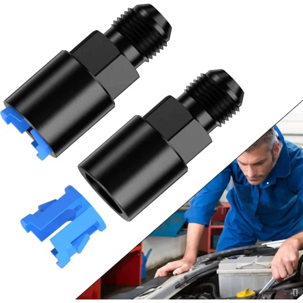 1szt Quick Connect 6AN AN6 męski do 3/8", 5/16" AN8 8AN Szybkozłączka męska Push On EFI Adapter paliwa Aluminium Czarny