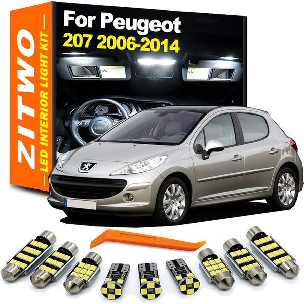 ZITWO 14 Stücke LED Innen Leselicht Stamm Platte Birne Kit Für Peugeot 207 SW Schrägheck Limousine 2006 2007 2008 - 2012 2013 2014