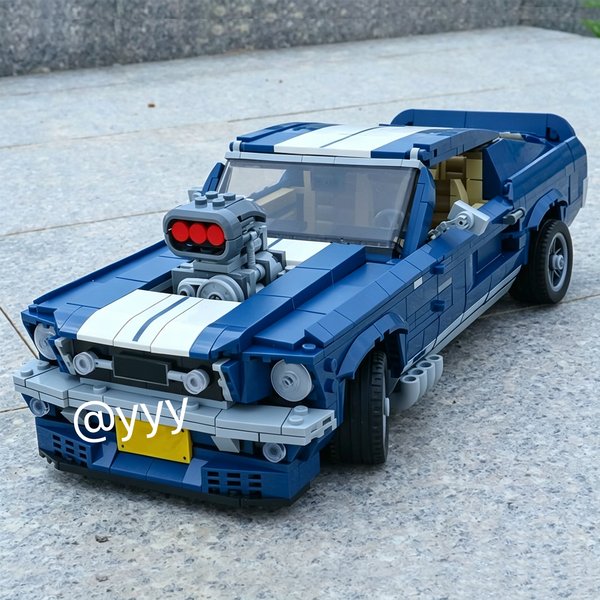 NOUVEAU/1471 pièces, voiture de course modifiée de style classique bleu, voiture de sport, ensemble de construction, collection, objets décoratifs, cadeau d'anniversaire ou de Noël.