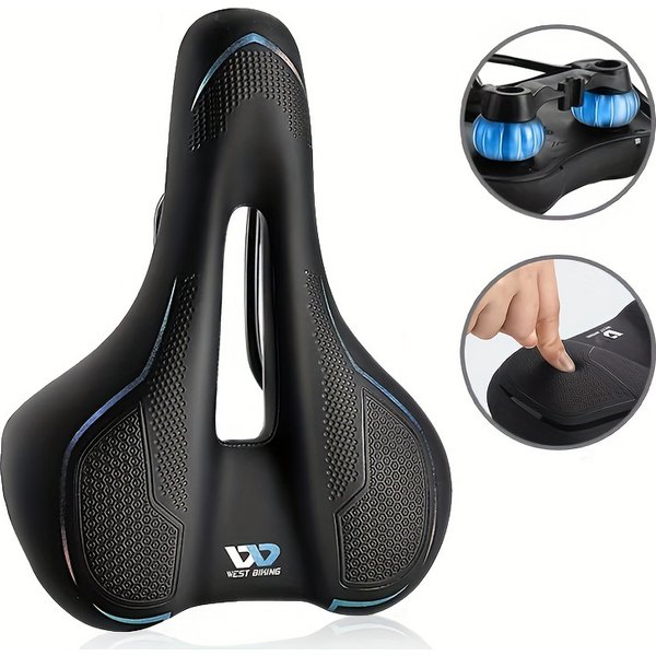 Verdicken Sie bequemen Fahrradsattel, stoßfest, hohles Design, rutschfest, weiches Kissen, MTB, Rennrad, Sitz, Reisen, Reiten, Zubehör