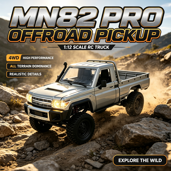 MN82 Verbessertes PRO Off-Road 4WD Pickup-Truck 1:12 Maßstab RC-Auto mit Scheinwerfern 2,4G Fernbedienung Spielzeug Geschenk für Kinder Outdoor-Spiel
