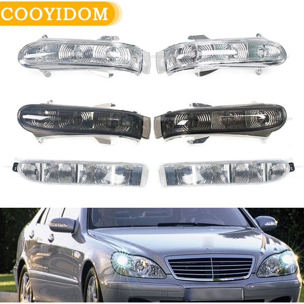 COOYIDOM Samochodowe lusterko boczne przednich drzwi Kierunkowskazy Światła Do Mercedes Benz W220 W215 CL S S300 1999-2003 7 LED szerokie światło
