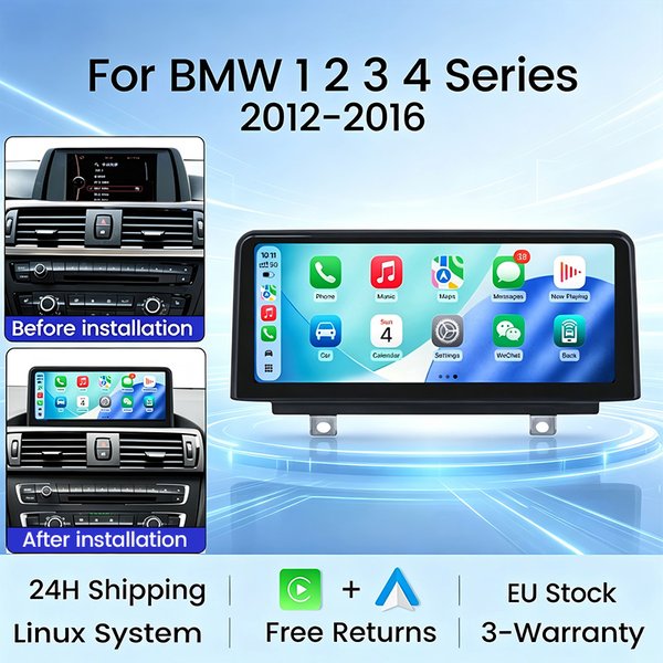 EU-Lager Linux-Bildschirm 10,25'' 1920*720 QLED-Bildschirm Autoradio für BMW 1 2 3 4 Serie F20 F21 F22 F30 F31 F32 F33 NBT WIFI Auto-Multimedia-Player Kabelloses Carplay Android Auto