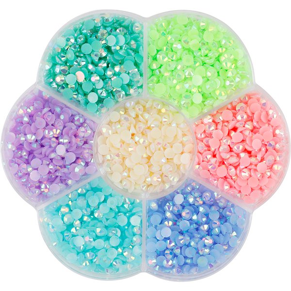 Nicht HotFix Flatback Perlen Harz Gelee Strasssteine für Scrapbooking Nail Art Cup Dekoration V0848