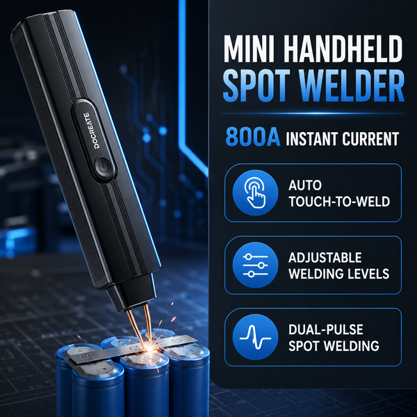 HR-10B Tragbares Handgerät zum Punktschweißen, 800A Mini-Batterie-Schweißgerät mit 9 einstellbaren Stufen, LED-Anzeige, Typ-C-Ladefunktion, für Nickelbleche.