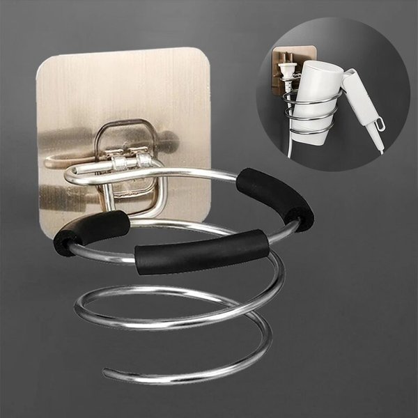 Wall Mounted Spiral Rack Organizer Hair Straightener Dryer Holder Storage Rack For Bathroom Organizer Storage Box Shelf