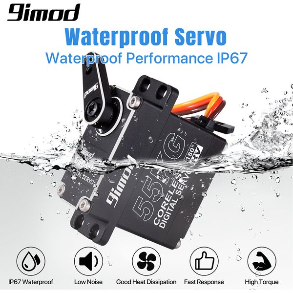 9imod 55kg Waterproof Servo IP67 180/270 Magnetic Sensor High Torque Coreless Digital Servo Full Metal Gear for 1/8 1/10 RC Cars