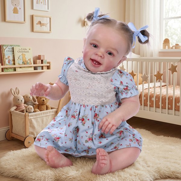 Reborn Puppen Lebensecht 22 Zoll 55cm Weiches Vinyl Stoff Körper Realistische Reborn Baby Mädchen Handgefertigt Wie Echtes Newborn Puppe