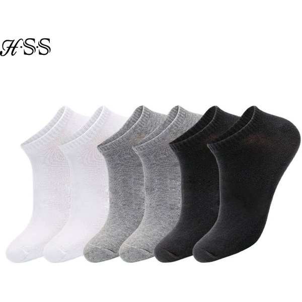 HSS Brand 100% Cotton Men Socks Summer Thin Breathable Socks High Quality No Show Boat Socks Black Short For Students Size 39-44