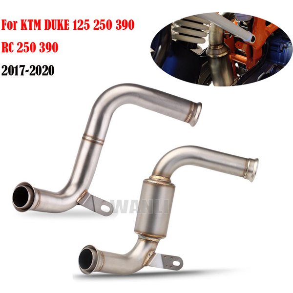 Motorrad Auspuff Mittleren Link Rohr Moto Escape Schalldämpfer Slip Auf Für KTM DUKE 390 250 200 125 RC 390 RC 250 2017 2018 2019 2020