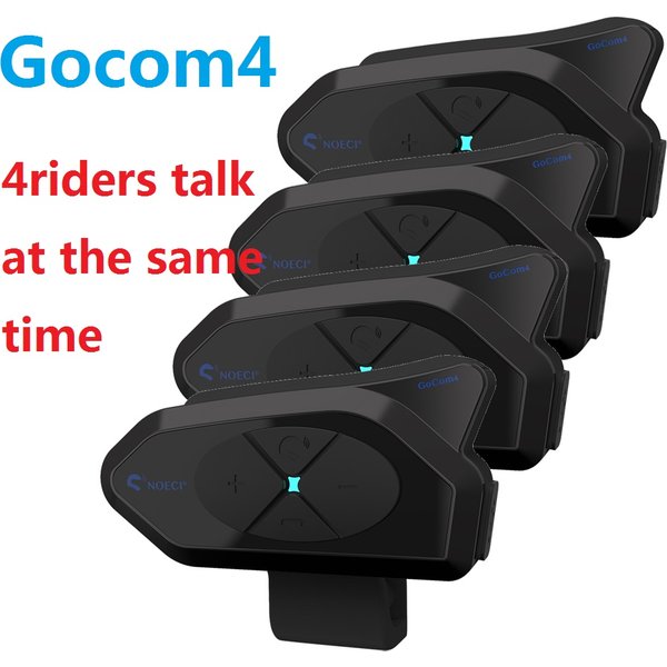 GOCOM4 Motorcycle Bluetooth Intercom Helmet Communicator Headset FM Ridao Interphone Intercomunicador for 4 Riders PK V4 PLUS