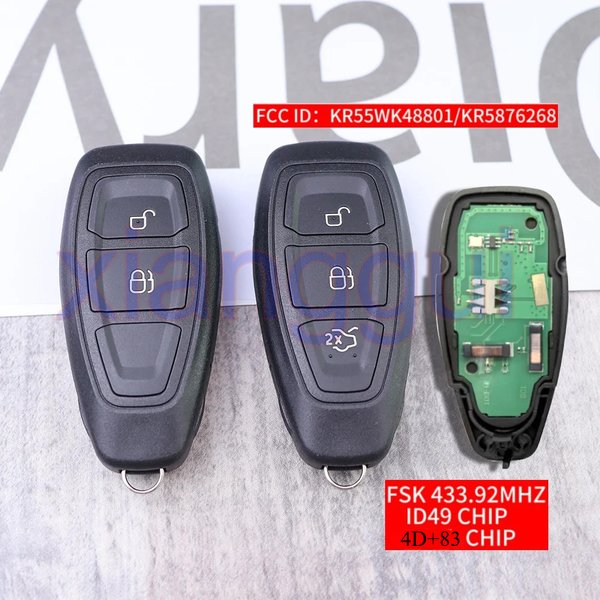 Obudowa kluczyka samochodowego z 2 3 przyciskami, chipem 4D83 ID49, częstotliwością 433.92MHZ Fsk do Ford Focus C-Max Mondeo Kuga Fiesta Focus Titanium
