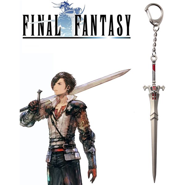 Invictus Schwert Final Fantasy XVI Clive Rosfield Schwert Schlüsselanhänger Peripherie Vollmetall Modell Replik Ornament Handwerk Puppe