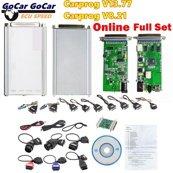 Komplettes Set Carprog V13.77 V8.21 Online-Programmierer ECU-Reparaturwerkzeug Kostenloser Keygen Auto-Airbag-Tool ECU-Chip-Tuning-Tool