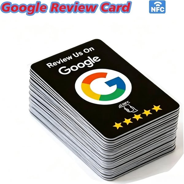 100 Stück Schwarze Premium Verschleißfeste Matte Wiederverwendbare Google-Bewertungs-Tap-NFC-Karte Programmierbare NFC-Tap-Karte Benutzerfreundlich