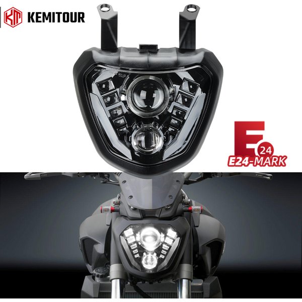 E-mark Scheinwerfer MT07 LED Licht Projektor Scheinwerfer DRL Montage Wasserdichte Lichter Für Yamaha MT07 MT-07 FZ07 2014 2015 2016 2017