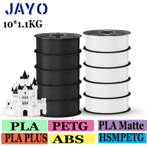 JAYO 10 Rollen PLA Plus / PETG / Hochgeschwindigkeits-Matt-PETG / PLA-Filament 175 mm, blasenfrei, glatt, verschiedene Farben optional für 3D-Druck