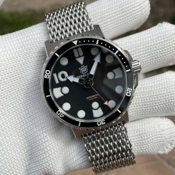 STEELDIVE SD1982 conception Unique 46.5MM montre de plongée de sport NH35 mouvement verre saphir AR revêtement hommes montre de plongée mécanique Reloj
