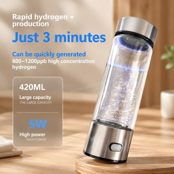 420ml Wasserstoffreicher Trinkbecher Elektrischer Wasserstoffreicher Wasser-Generator Flasche mit Titan-Qualitätsfilter Tragbarer Antioxidations-Lonisierer