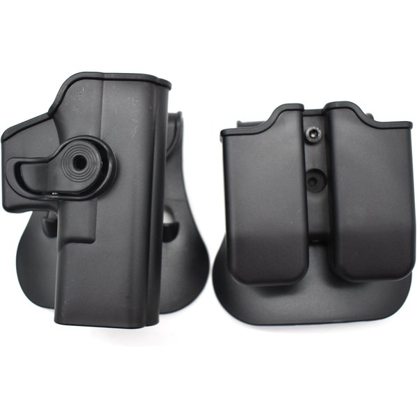 Étui de pistolet IMI, étui tactique de défense avec système de rétention pour GL 17 Gen 1-4 9 mm, pochette double chargeur