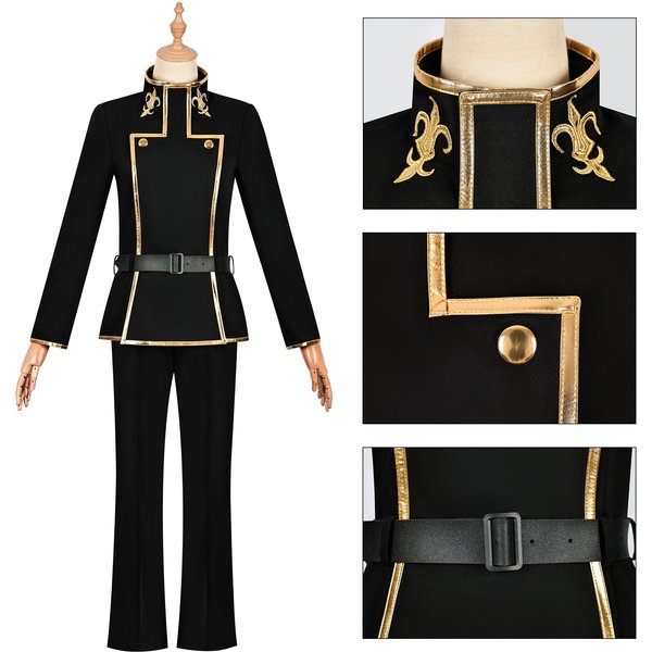 Halloween CODE GEASS Lelouch of the Rebellion Anime Lelouch Lamperouge Cosplay-Kostüm Jacken-Set Weihnachts-Verkleidung Bühnenkostüm