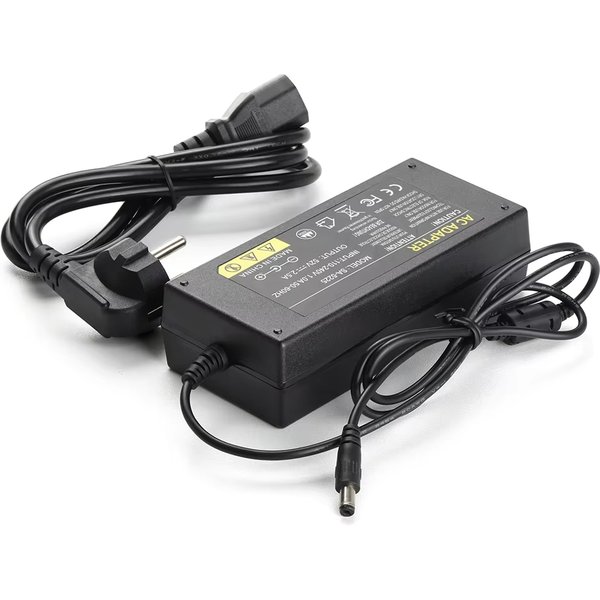 Zasilacz sieciowy Techage 52V 2.5A, ładowarka sieciowa AC 100-240V, zasilacz z wtyczką DC 5.41mm, wtyczka EU do systemów monitoringu CCTV POE NVR