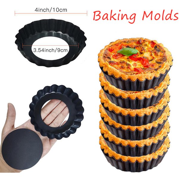 10cm Mini tarte Muffin Cupcake casseroles antiadhésives tarte Quiche Flan Pan moules tarte Pizza gâteau moule amovible fond ample rond ustensiles de cuisson