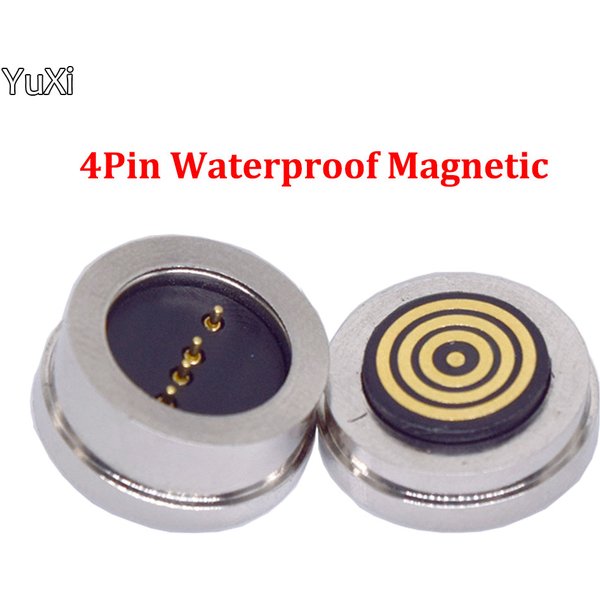 1Pair 4Pin Male Female 360° Blind Suction Waterproof Magnetic Pogo Pin Connector Spring Loaded DC Signal Transmission Charging
