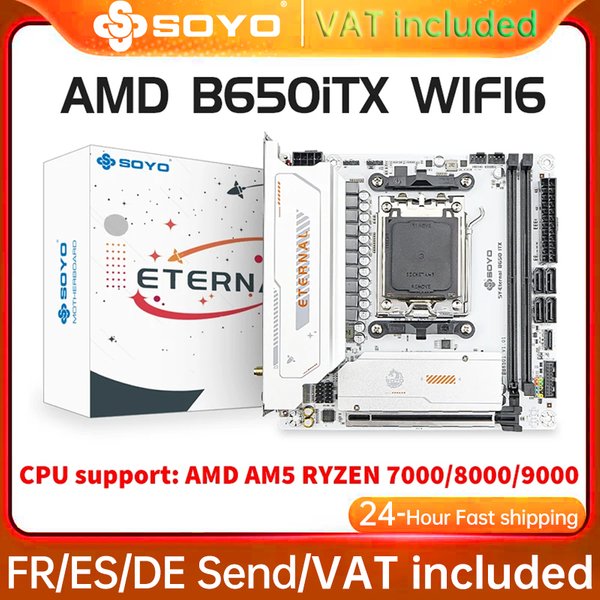 SOYO B650ITX AMD Motherboard AMD Ryzen AM5 DDR5 Supports CPU 7000 8000 9000 Processors Pcie5.0x16 Pcie4.0x4 M.2 ARGB WIFI6