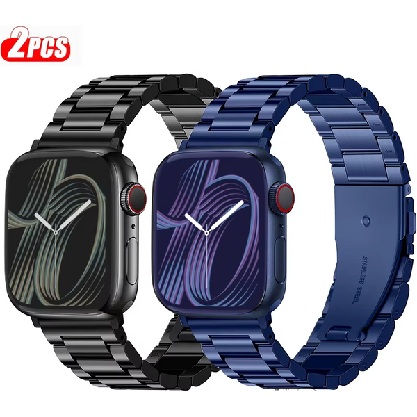 2 Stück Edelstahlband pour Apple Watch Ultra 2 49 mm 45-41-40-44 mm Metall-Milanese-Armband iWatch-Serie 10 46–42 mm 9 8 7 6 5 SE
