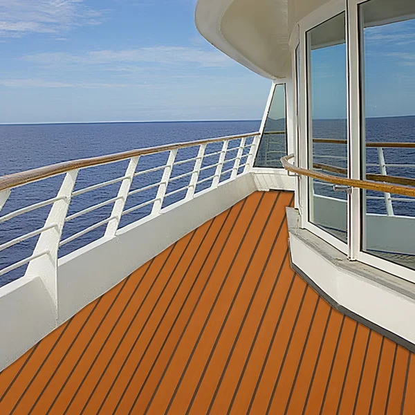 270 x 90 cm selbstklebender, rutschfester Teakschaum-Mattenaufkleber für Bootsdecks, Yachten, Marineböden, rutschfeste, wasserdichte Terrassendielen