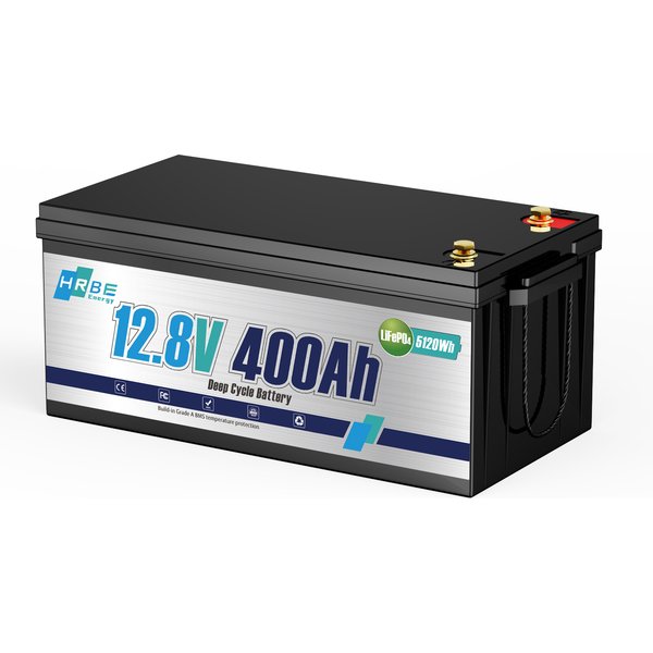 12 V 400 Ah LiFePO4-Lithiumbatterie, Zellen der Güteklasse A, 200 A BMS, max. 5120 Wh Energie mit Niedertemperaturabschaltung, für Wohnmobile, Solaren, Trolling-Motor
