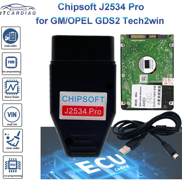 Chipsoft J2534 Pro for GM/OPEL GDS2 Scanner V2023.2.1 VCI Diagnostic Cable ECU Chip Tunting Tech2WIN 16.02.24 Diagnostic Tool