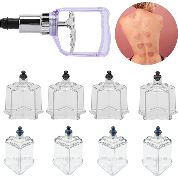 Neuer Stil 4 Stück Love-Star-Form Kunststoff Vakuum Schröpfen Therapie Set Saug chinesische Schröpfen Massage Gläser Dosen für Vakuum massage