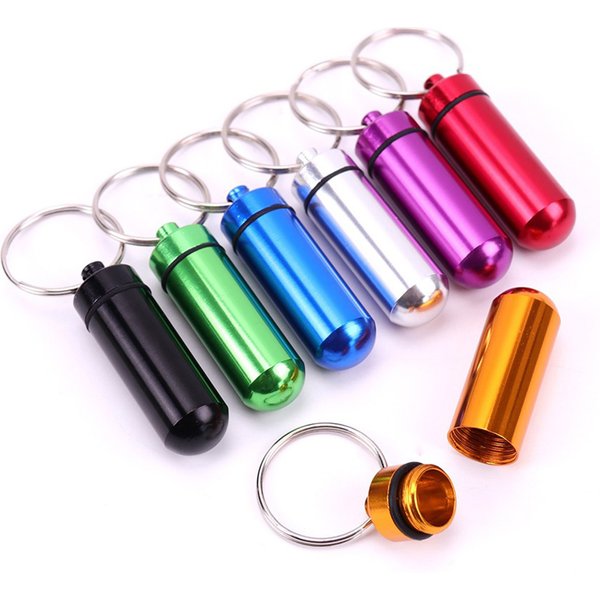 Boîte à pilules en aluminium étanche en forme de pilule, porte-bouteille, conteneur, porte-clés, boîte à médicaments, porte-clés Stonego