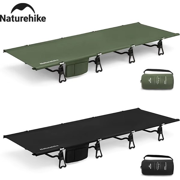 Naturehike Campingliege, Outdoor-Klappbett, für Wanderungen und Übernachtungen, leicht, robust, schnelle Aufstellung, verbreiterte Liegefläche, Einzelbetten