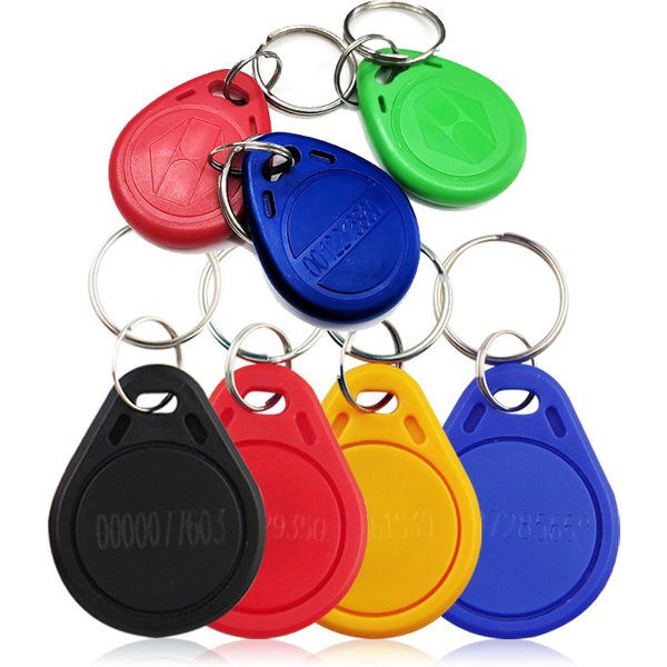 100pcs/lot RFID Keychain Card Tag Key 125khz ID Keyfob TK4100 EM4100 Access Control Time Attendance Fob Token Ring