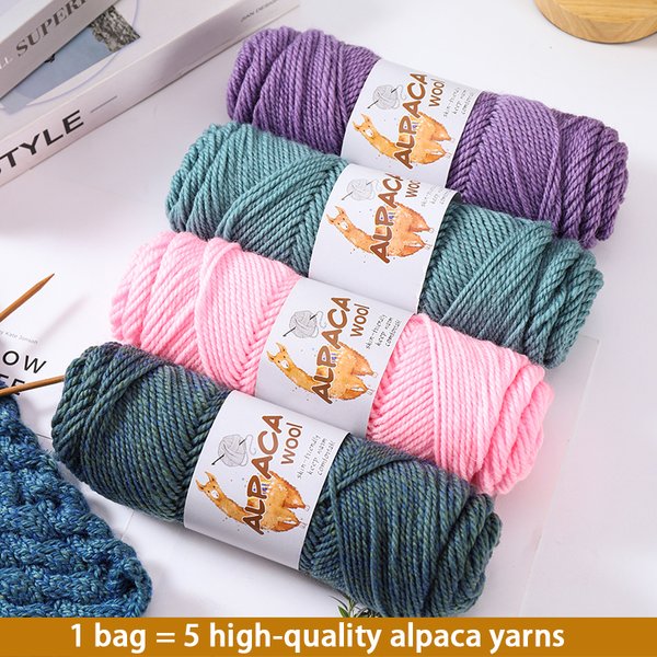 500g fil de laine d'alpaga de haute qualité 245 fil de laine épais tricot décontracté matériel de bricolage fil de laine à tricoter fait à la main adapté à la fabrication tricoté manteaux d'automne et