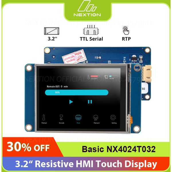 NEXTION NX4024T032 3.2" HMI TFT Display Intelligent LCD Applied to IoT or Consumer Electronics Field Touch Display Module Screen